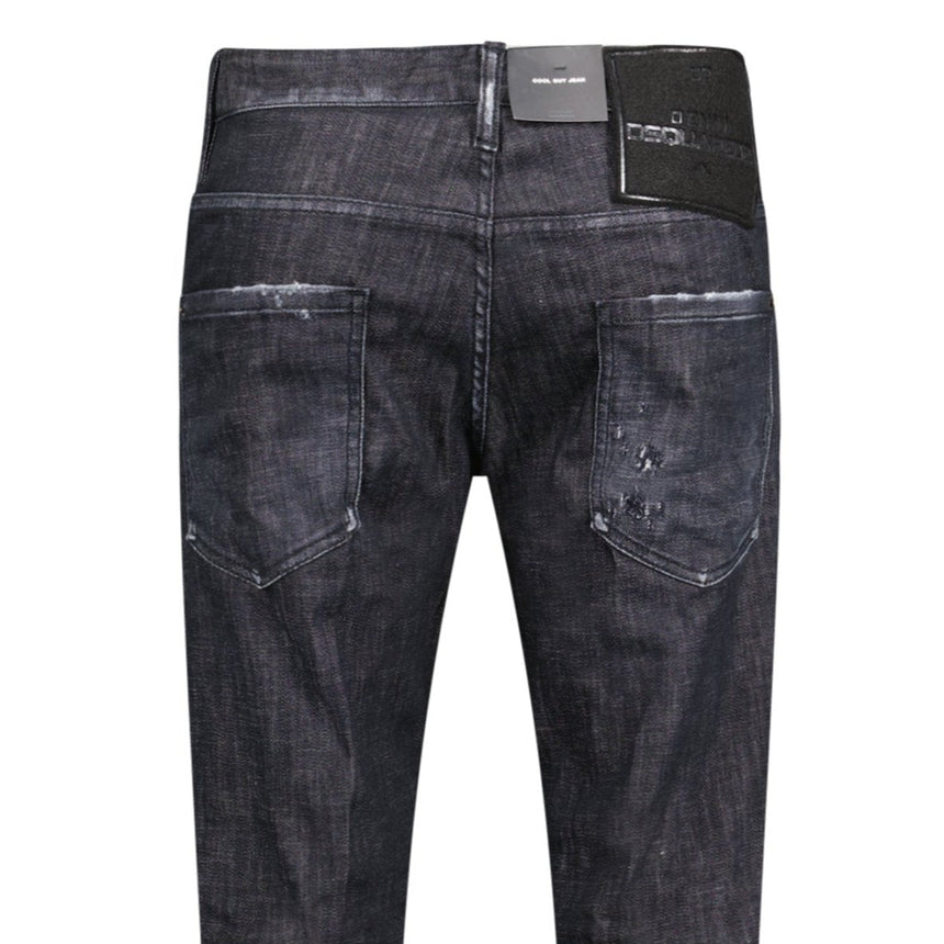 DSquared2 'Cool Guy' Felt Logo Slim Fit Jeans Black - Boinclo - Outlet Sale Under Retail