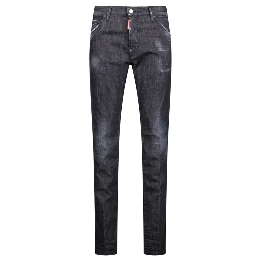 DSquared2 'Cool Guy' Felt Logo Slim Fit Jeans Black - Boinclo - Outlet Sale Under Retail