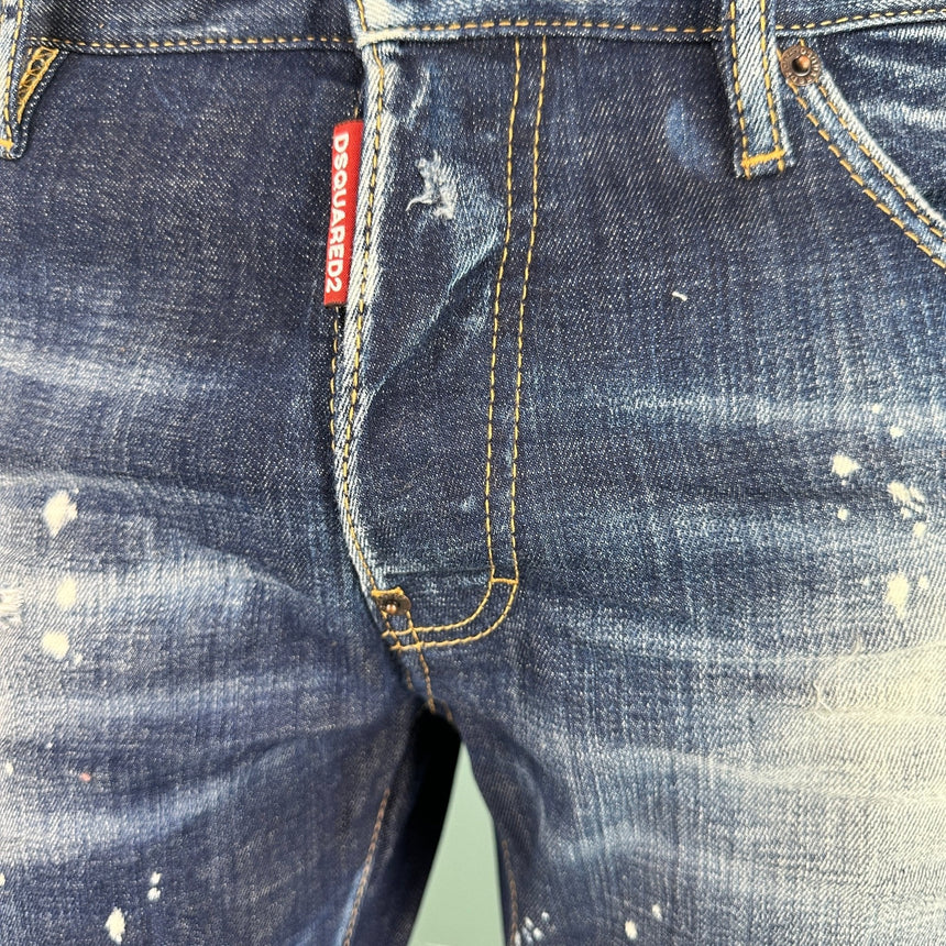 DSquared2 'Cool Guy Jean' Distessed White Paint Jeans Blue - Boinclo - Outlet Sale Under Retail