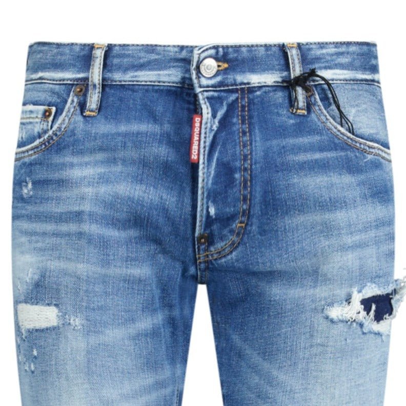 DSquared2 'Slim Jean' Dsq2 Patch Jeans Blue - Boinclo - Outlet Sale Under Retail