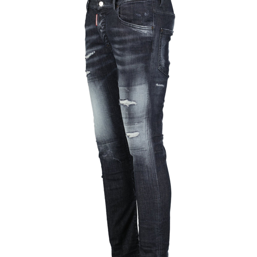 DSquared2 'Super Twinky Jean' Felt Logo Slim Fit Jeans Black - Boinclo - Outlet Sale Under Retail