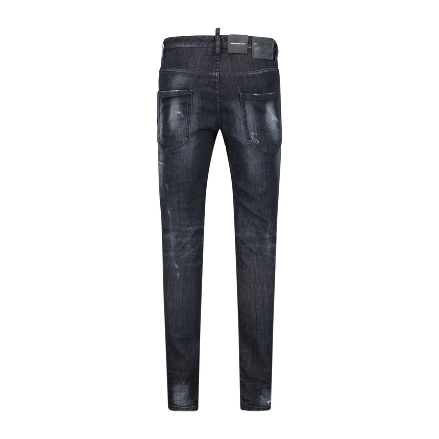 DSquared2 'Super Twinky Jean' Felt Logo Slim Fit Jeans Black - Boinclo - Outlet Sale Under Retail