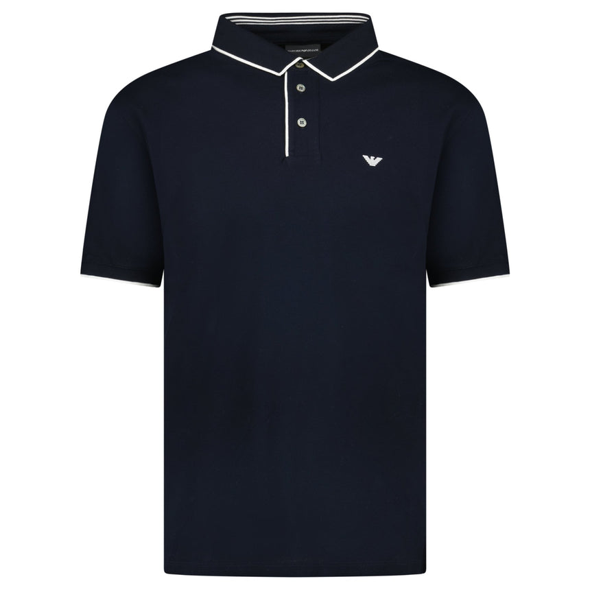 Emporio Armani Eagle Logo Twin Tip Polo - Shirt Navy - Boinclo - Outlet Sale Under Retail