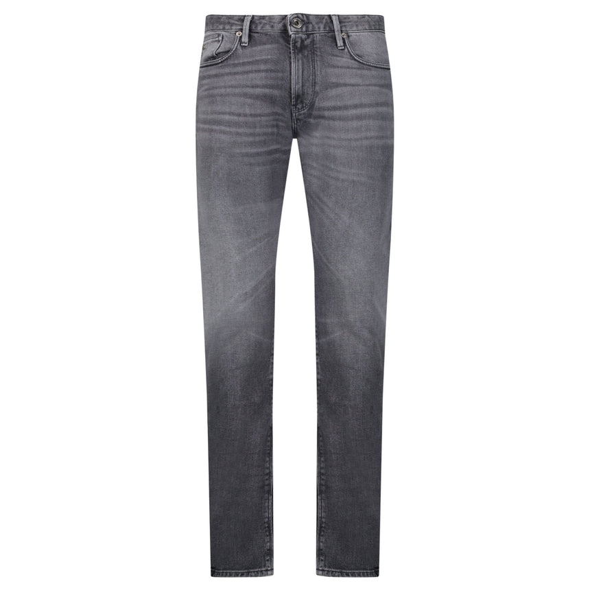 Emporio Armani J06 Slim Fit 5 Pocket Silver Eagle Black Belt Patch Jeans Grey - Boinclo - Outlet Sale Under Retail