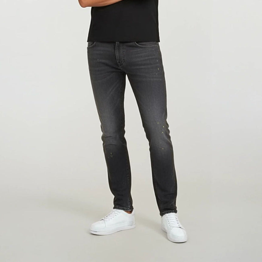 Emporio Armani J16 Slim - Cut Stonewashed Jeans in Black Grey - Boinclo - Outlet Sale Under Retail