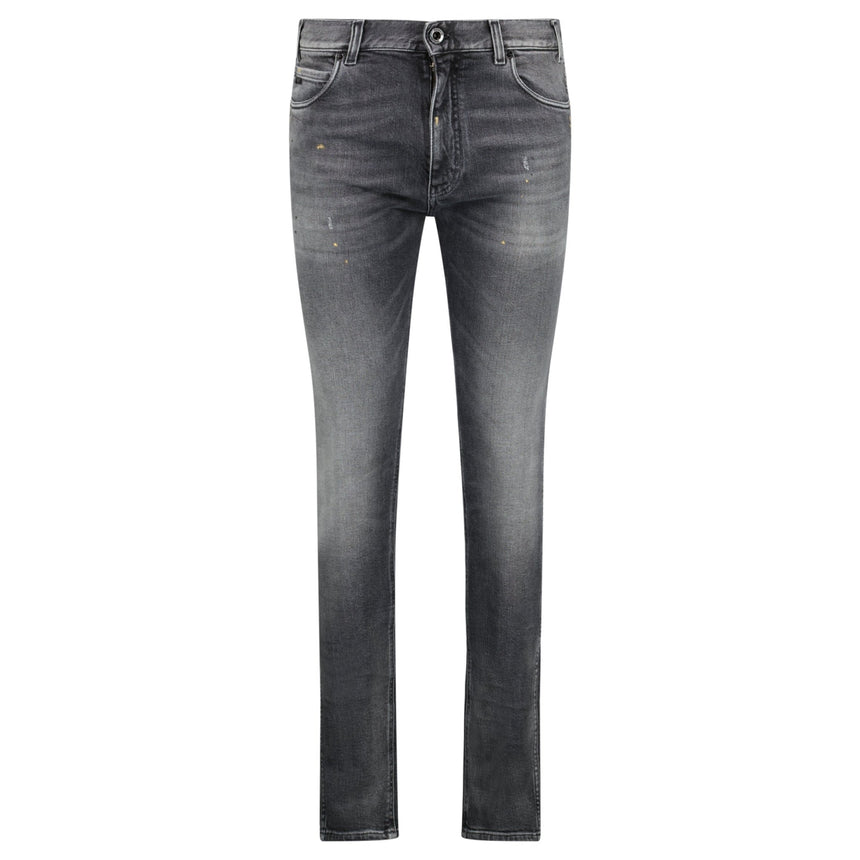 Emporio Armani J16 Slim - Cut Stonewashed Jeans in Black Grey - Boinclo - Outlet Sale Under Retail