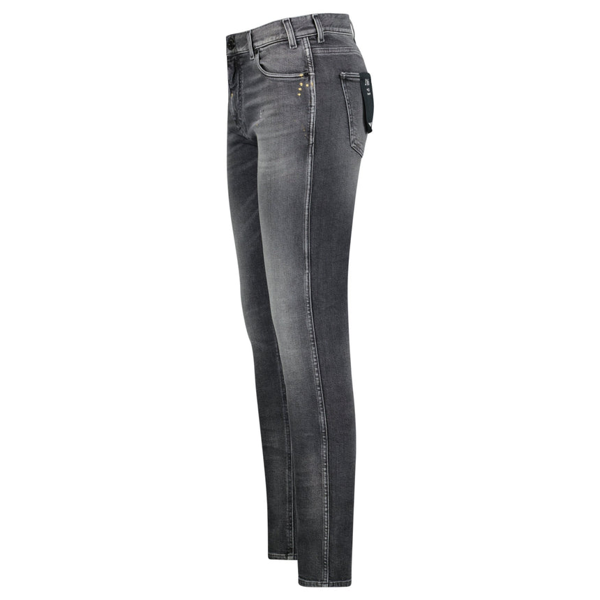 Emporio Armani J16 Slim - Cut Stonewashed Jeans in Black Grey - Boinclo - Outlet Sale Under Retail