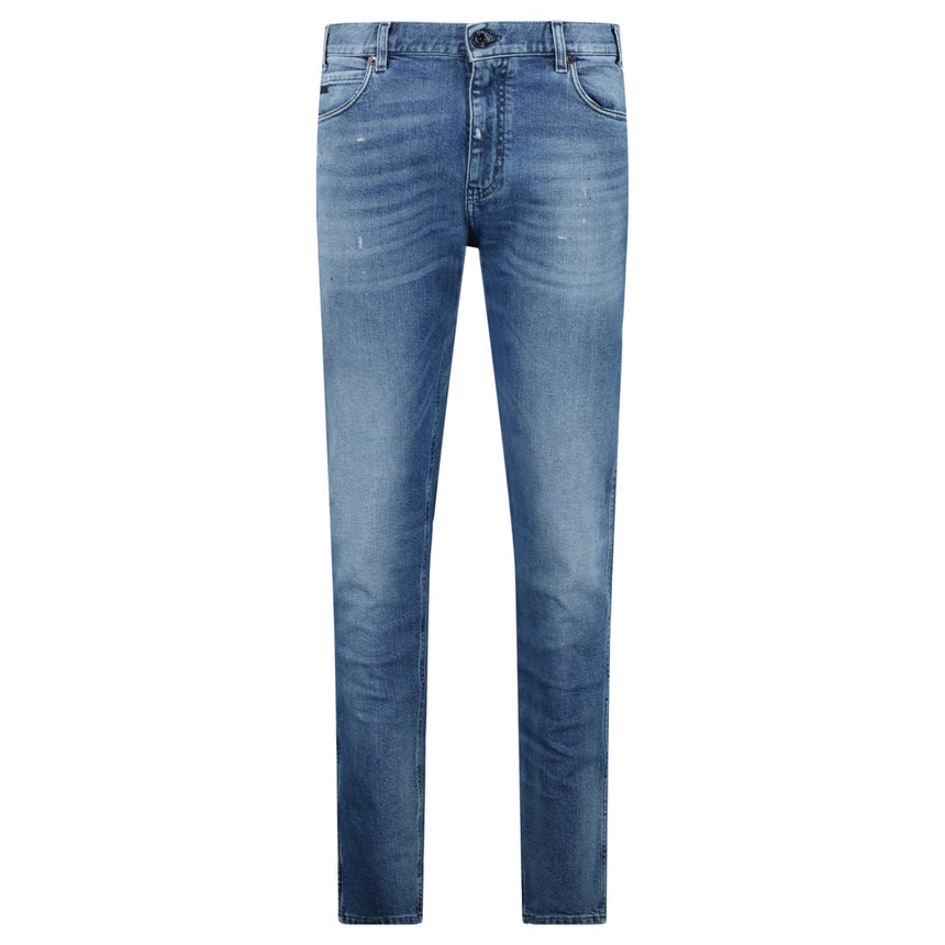 Emporio Armani J16 Slim - Cut Stonewashed Jeans in Blue - Boinclo - Outlet Sale Under Retail