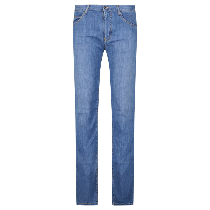 Emporio Armani J45 Regular Fit 5 Pocket Jeans Blue - Boinclo - Outlet Sale Under Retail