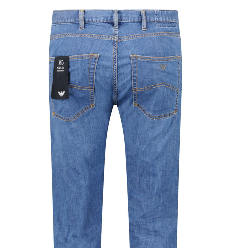 Emporio Armani J45 Regular Fit 5 Pocket Jeans Blue - Boinclo - Outlet Sale Under Retail