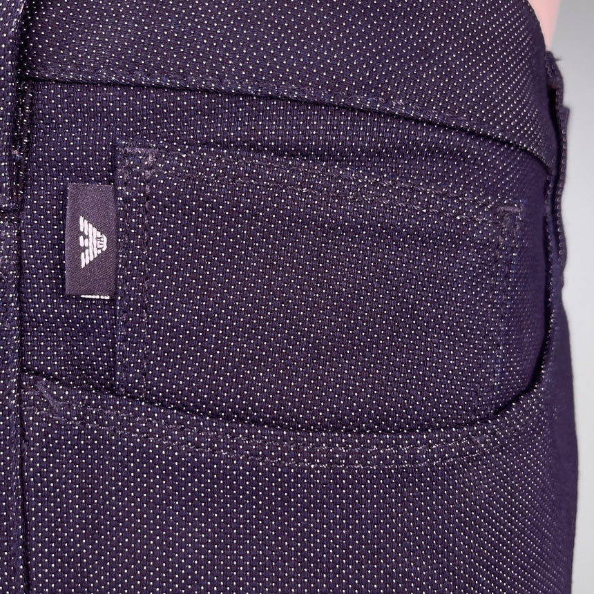 Emporio Armani J06 Slim Fit 5 Pocket Grey Eagle Black Belt Patch Jeans Navy - Boinclo - Outlet Sale Under Retail