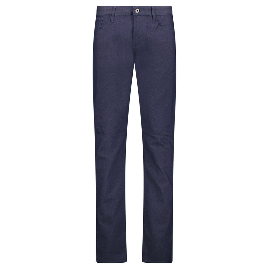 Emporio Armani J06 Slim Fit 5 Pocket Grey Eagle Black Belt Patch Jeans Navy - Boinclo - Outlet Sale Under Retail