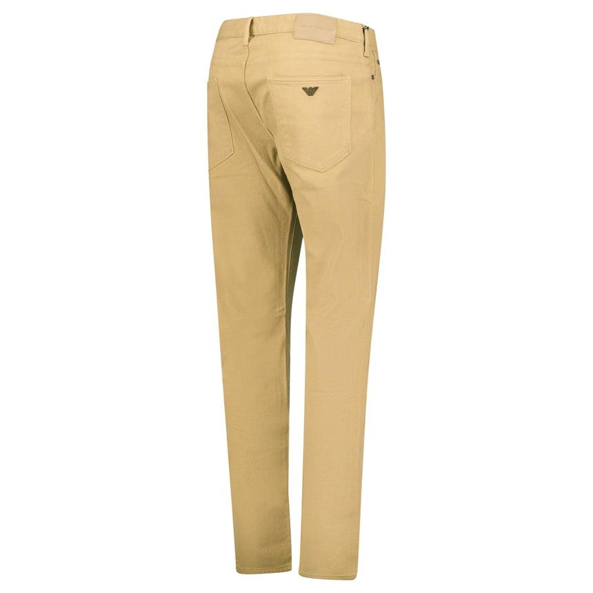 Emporio Armani J06 Slim Fit 5 Pocket Silver Eagle Belt Patch Jeans Beige - Boinclo - Outlet Sale Under Retail