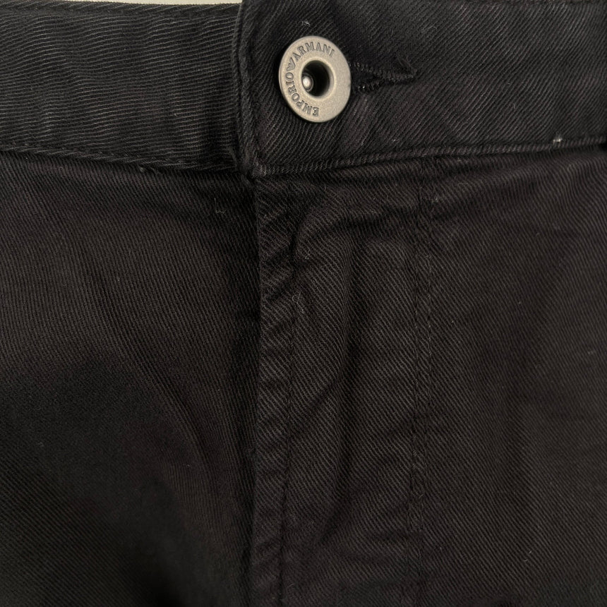 Emporio Armani J06 Slim Fit 5 Pocket Silver Eagle Belt Patch Jeans Black - Boinclo - Outlet Sale Under Retail