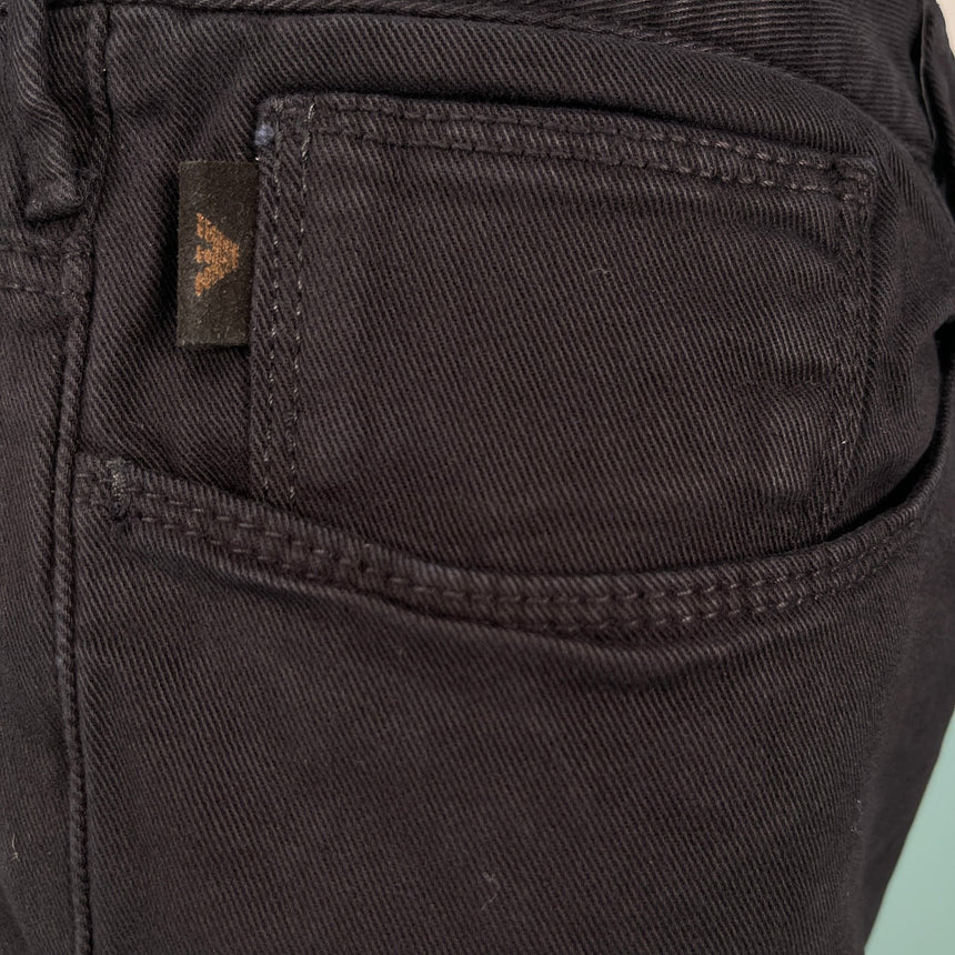 Emporio Armani J06 Slim Fit 5 Pocket Silver Eagle Belt Patch Jeans Black - Boinclo - Outlet Sale Under Retail