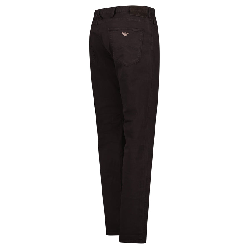 Emporio Armani J06 Slim Fit 5 Pocket Silver Eagle Belt Patch Jeans Black - Boinclo - Outlet Sale Under Retail