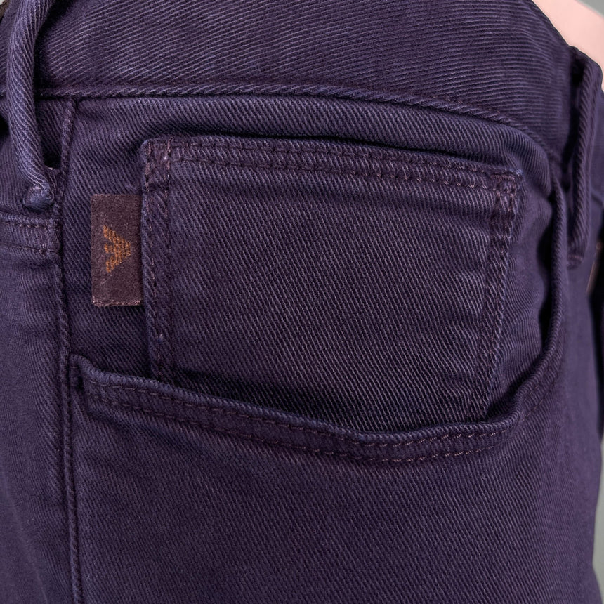 Emporio Armani J06 Slim Fit 5 Pocket Silver Eagle Belt Patch Jeans Navy - Boinclo - Outlet Sale Under Retail