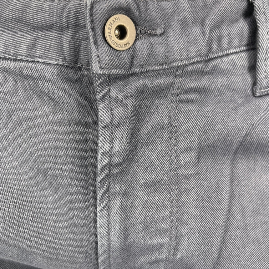 Emporio Armani J06 Slim Fit 5 Pocket Silver Eagle Blue Belt Patch Jeans Blue - Boinclo - Outlet Sale Under Retail