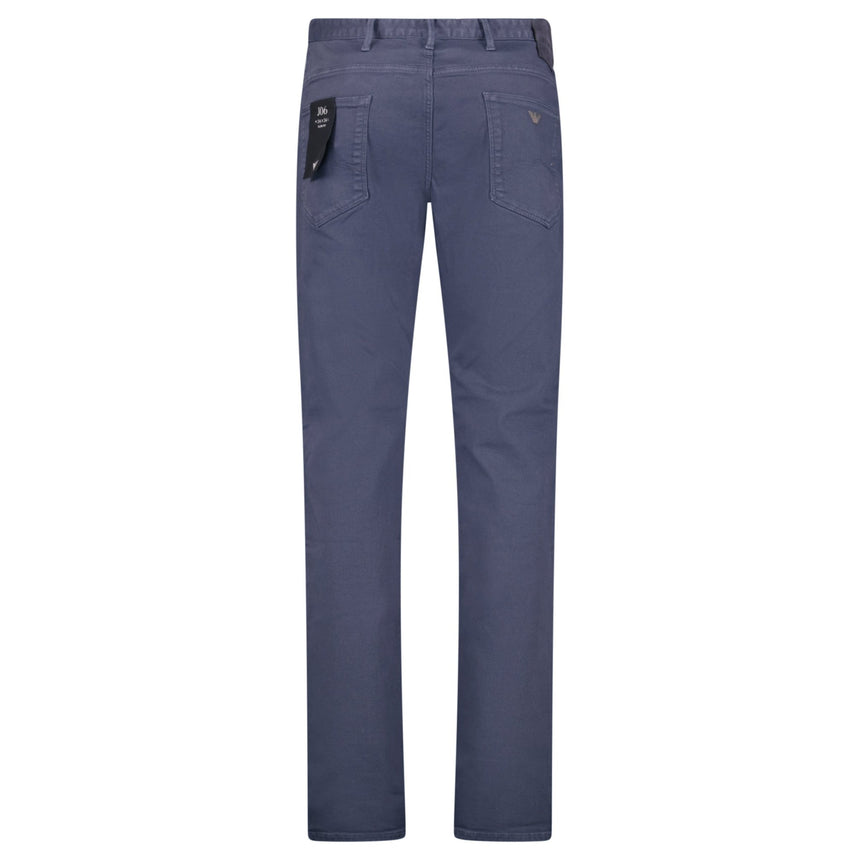 Emporio Armani J06 Slim Fit 5 Pocket Silver Eagle Blue Belt Patch Jeans Blue - Boinclo - Outlet Sale Under Retail