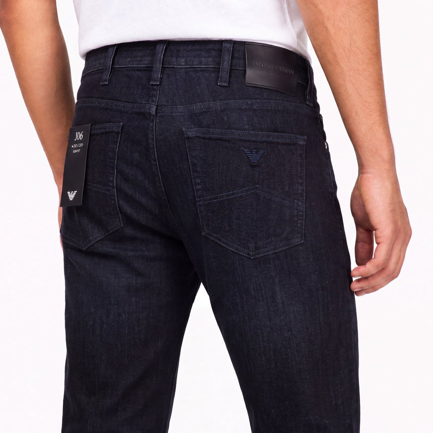 Emporio Armani J06 Slim Fit Jeans in Dark Blue - Boinclo - Outlet Sale Under Retail