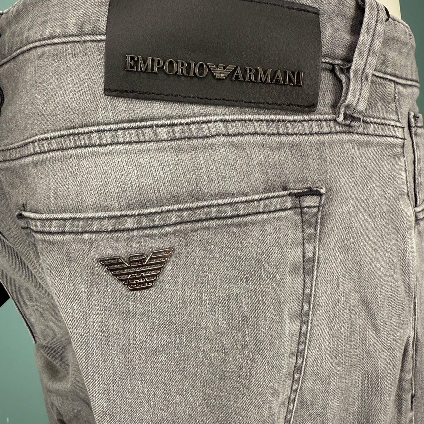 Emporio Armani J75 Slim Fit 5 Pocket Jeans Light Grey - Boinclo - Outlet Sale Under Retail