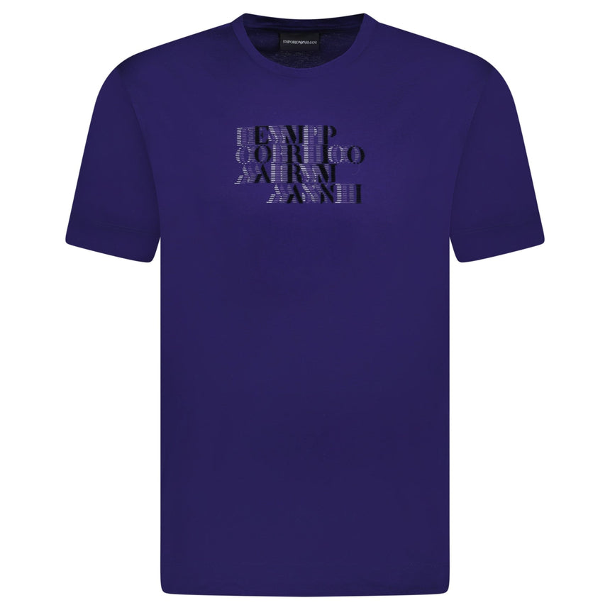 Emporio Armani Velvet Writing Logo Mercerised T-Shirt Purple - Boinclo - Outlet Sale Under Retail