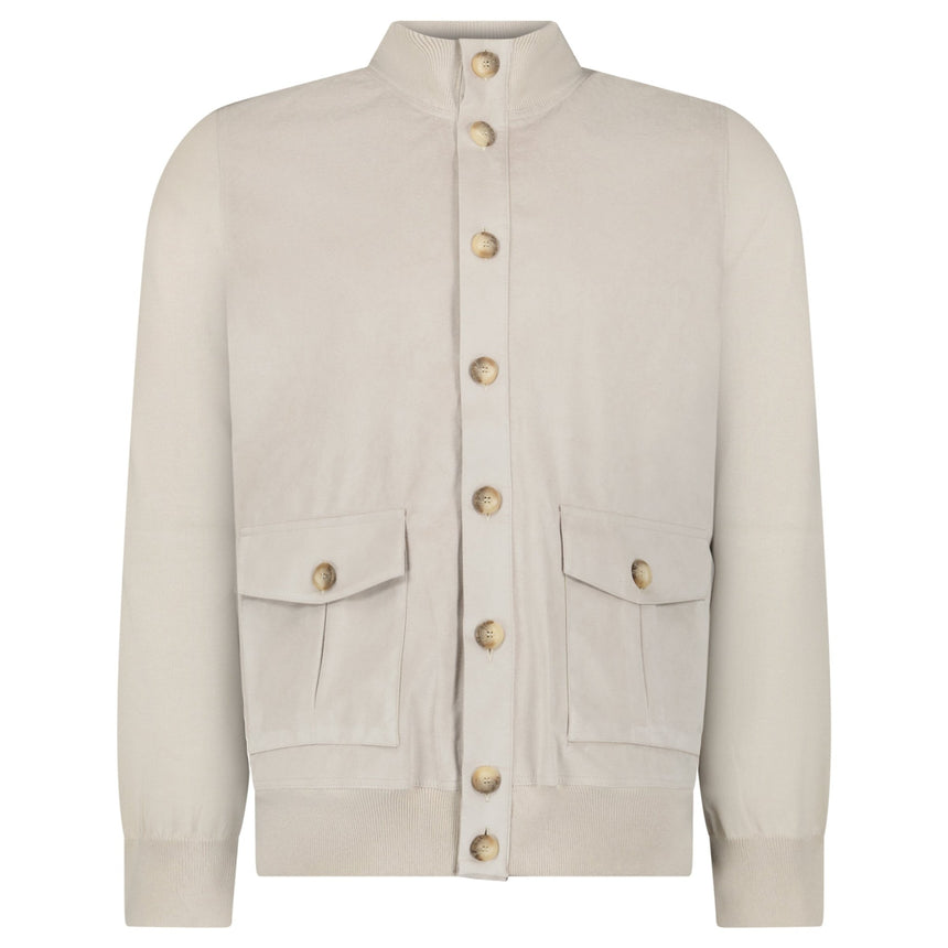Gran Sasso Alcantara Suede - Effect Jacket in Beige - Boinclo - Outlet Sale Under Retail