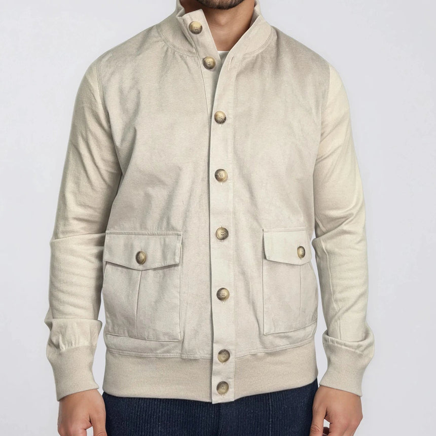 Gran Sasso Alcantara Suede - Effect Jacket in Beige - Boinclo - Outlet Sale Under Retail