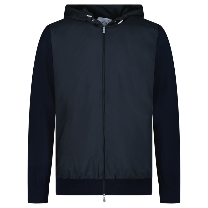Gran Sasso Athleisure Hooded Jacket in Navy Blue - Boinclo - Outlet Sale Under Retail