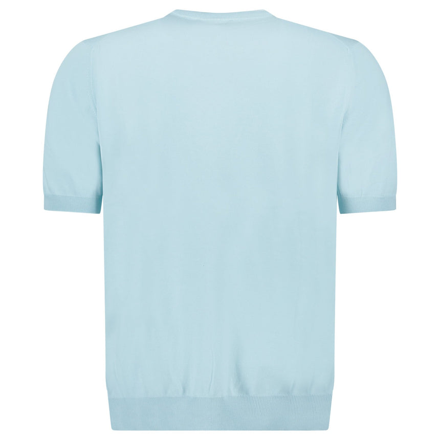 Gran Sasso Cotton Knit T-Shirt in Light Blue - Boinclo - Outlet Sale Under Retail