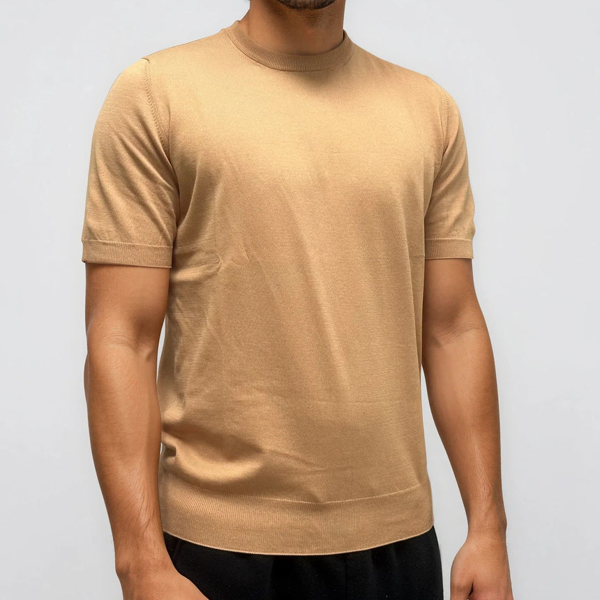 Gran Sasso Cotton Knit T-Shirt in Orange - Boinclo - Outlet Sale Under Retail