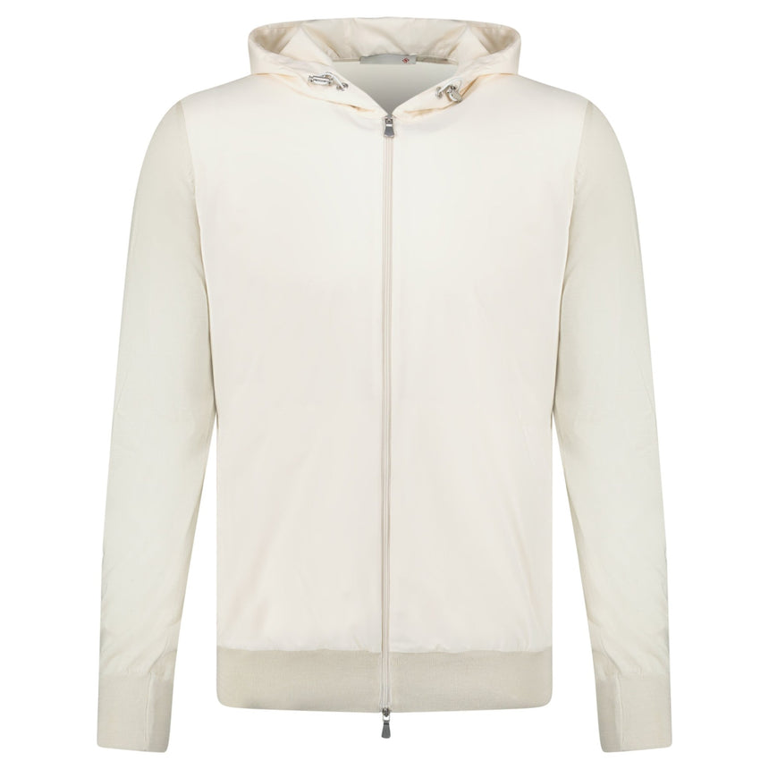 Gran Sasso Athleisure Hooded Jacket in Cream - Boinclo - Outlet Sale Under Retail