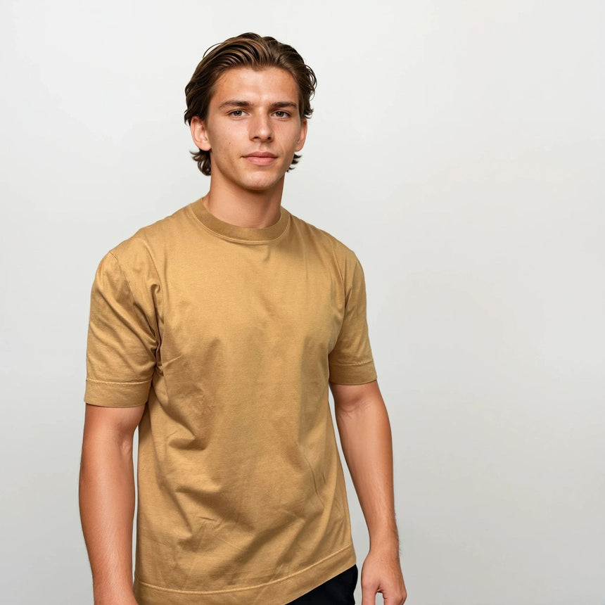 Gran Sasso Cotton Crewneck T-Shirt in Orange - Boinclo - Outlet Sale Under Retail