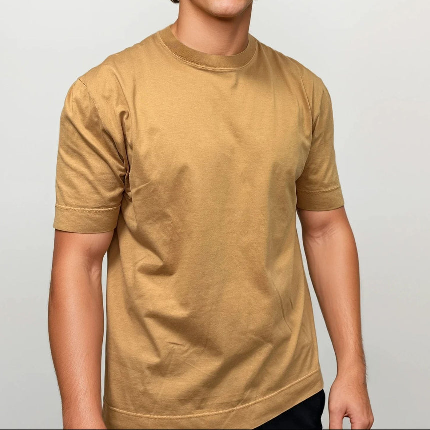 Gran Sasso Cotton Crewneck T-Shirt in Orange - Boinclo - Outlet Sale Under Retail