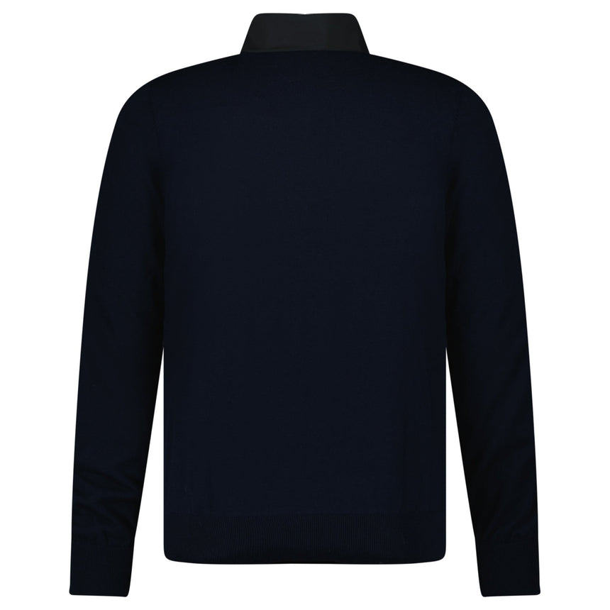 Gran Sasso Full Zip Cotton & Nylon Jacket in Black/Navy - Boinclo - Outlet Sale Under Retail