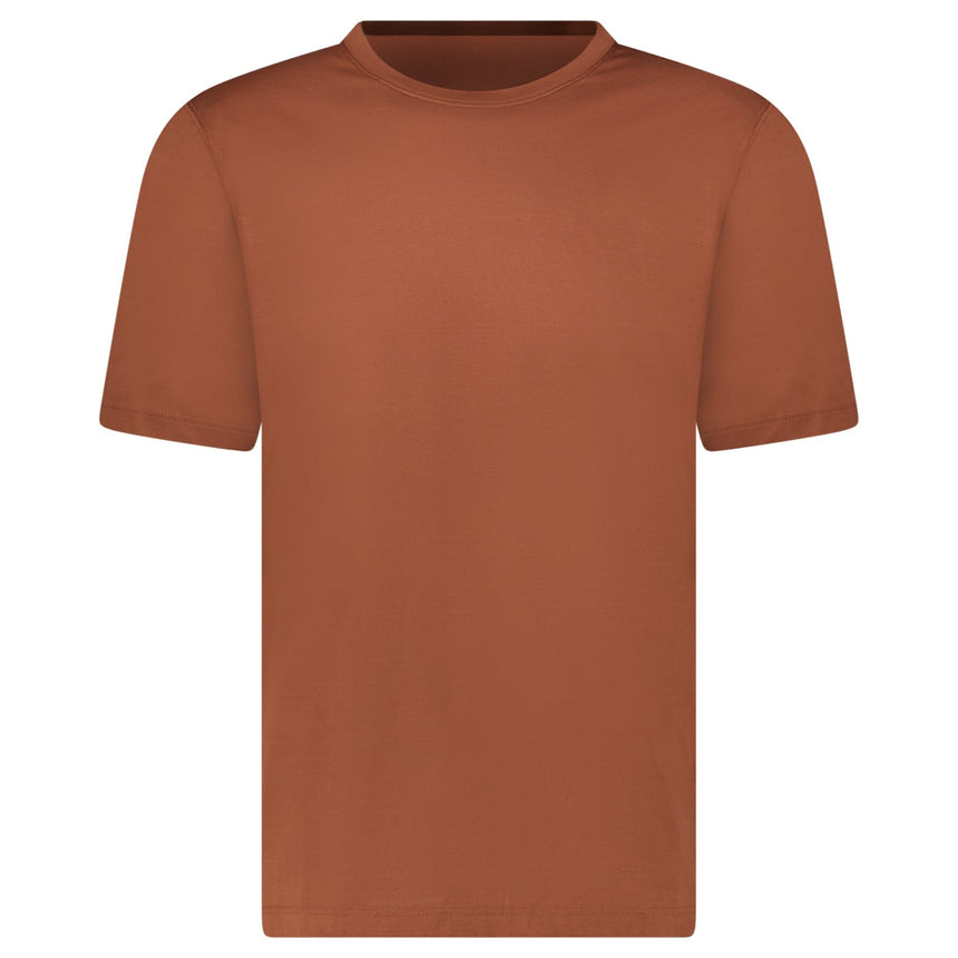 Gran Sasso Mercerised Cotton Crewneck T-Shirt in Brown - Boinclo - Outlet Sale Under Retail