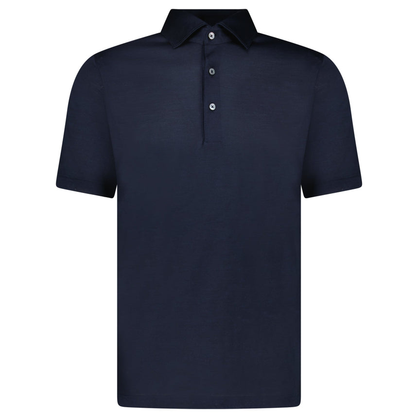 Gran Sasso Silk Polo Shirt in Navy - Boinclo - Outlet Sale Under Retail