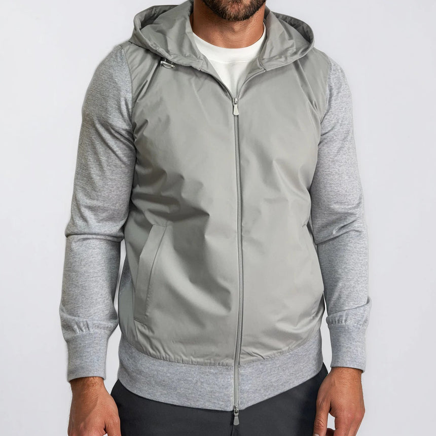 Gran Sasso Hooded Zip - Up Jacket in Grey - Boinclo - Outlet Sale Under Retail