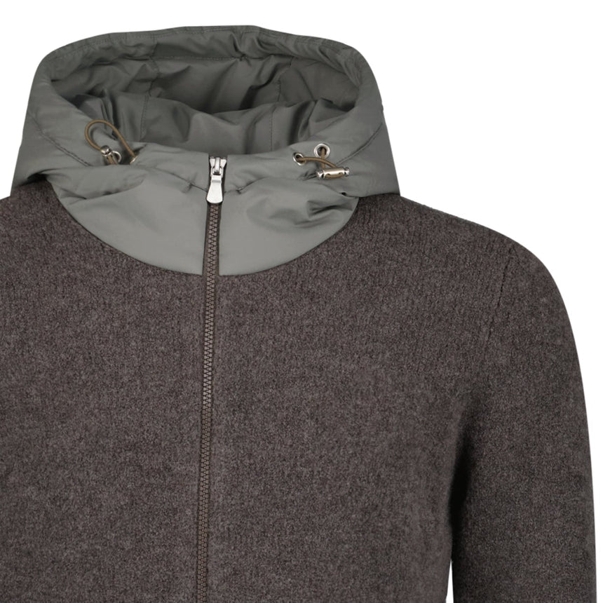 Gran Sasso Knitted Hybrid Zip Jacket in Grey - Boinclo - Outlet Sale Under Retail