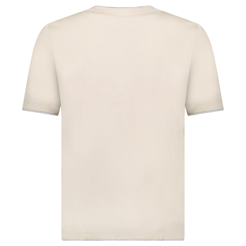 Gran Sasso Pure Cotton T-Shirt in Beige / Light Grey - Boinclo - Outlet Sale Under Retail