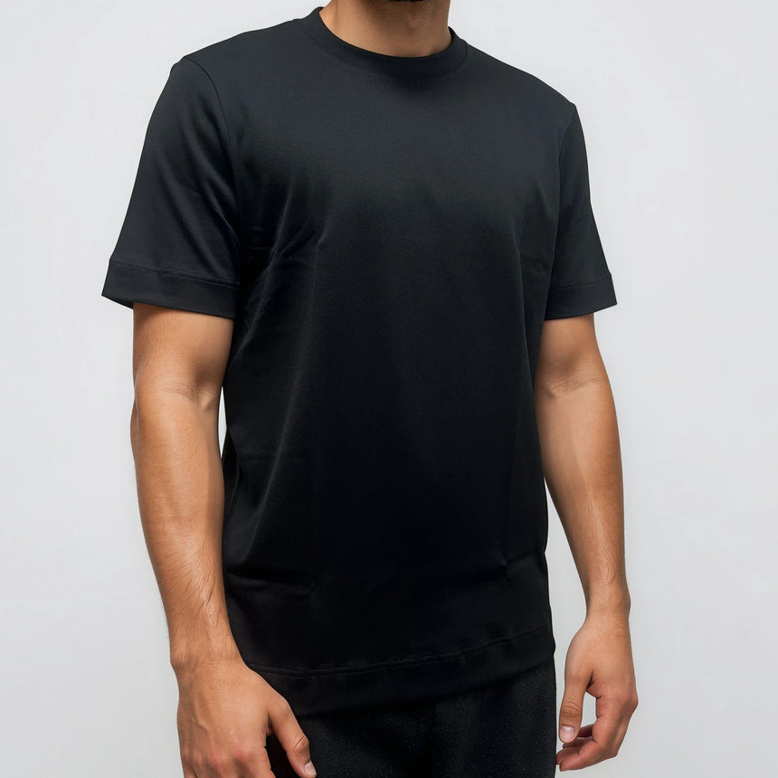 Gran Sasso Pure Cotton T-Shirt in Black - Boinclo - Outlet Sale Under Retail