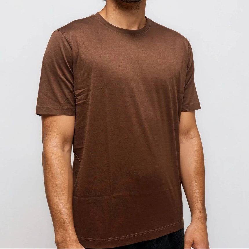 Gran Sasso Pure Cotton T-Shirt in Brown - Boinclo - Outlet Sale Under Retail