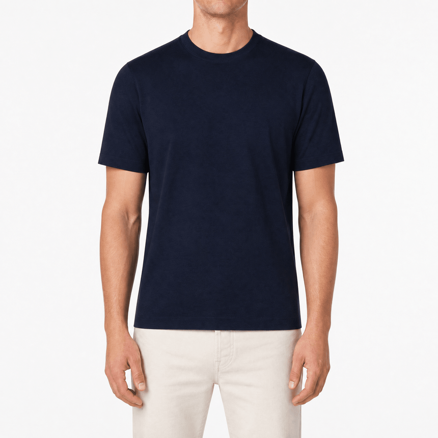 Gran Sasso Pure Cotton T-Shirt in Navy - Boinclo - Outlet Sale Under Retail
