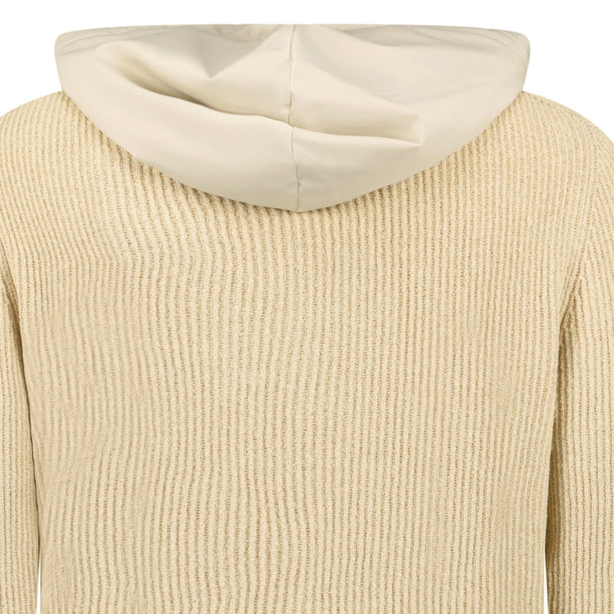 Gran Sasso Ribbed Zip - Up Hoodie in Beige - Boinclo - Outlet Sale Under Retail