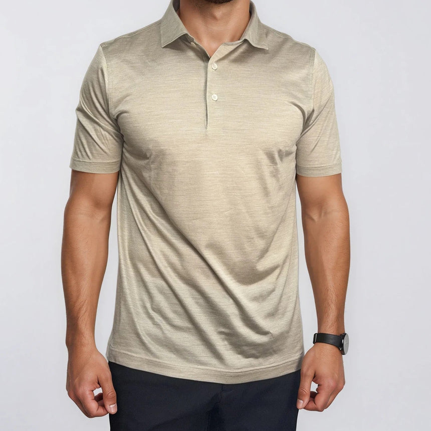 Gran Sasso Silk Polo Shirt in Beige - Boinclo - Outlet Sale Under Retail