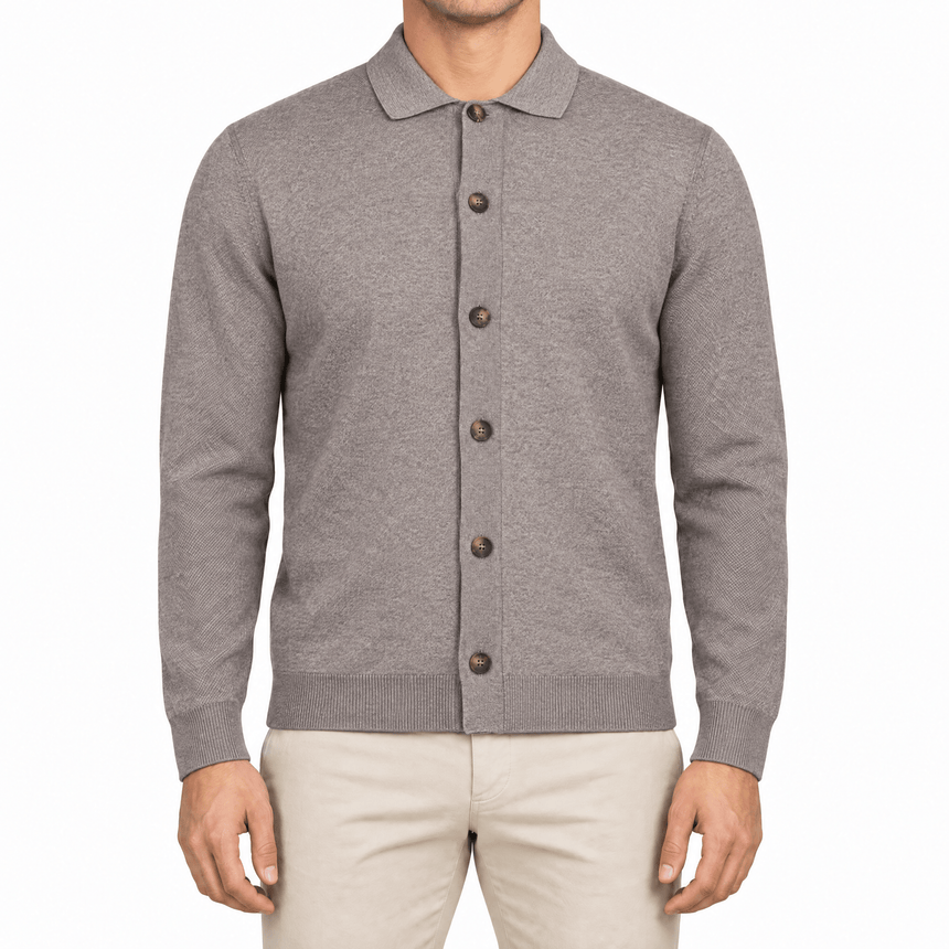 Gran Sasso Wool Knitted Cardigan in Brown - Boinclo - Outlet Sale Under Retail