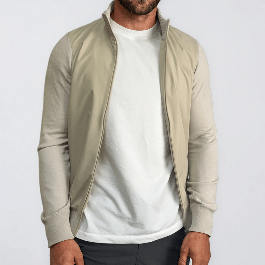 Gran Sasso Zip - Up Jacket in Beige - Boinclo - Outlet Sale Under Retail