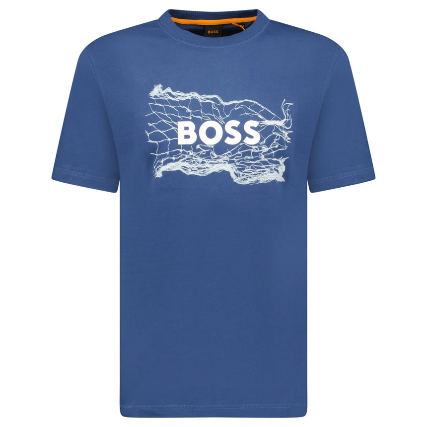 Hugo Boss Blue Cotton Jersey Artwork T-shirt - Boinclo - Outlet Sale Under Retail