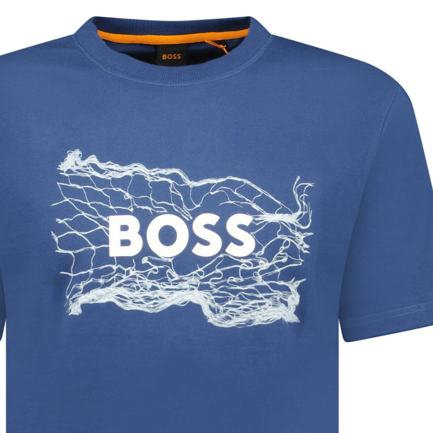 Hugo Boss Blue Cotton Jersey Artwork T-shirt - Boinclo - Outlet Sale Under Retail