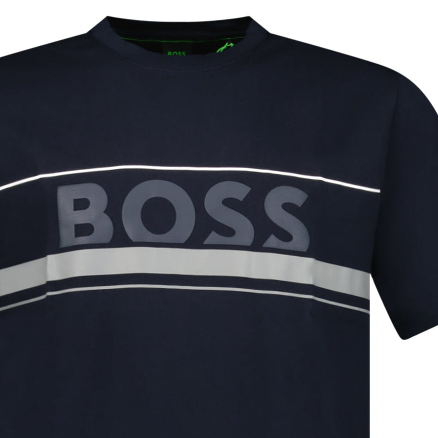 Hugo Boss Iconic Zone Logo T-Shirt in Navy - Boinclo - Outlet Sale Under Retail